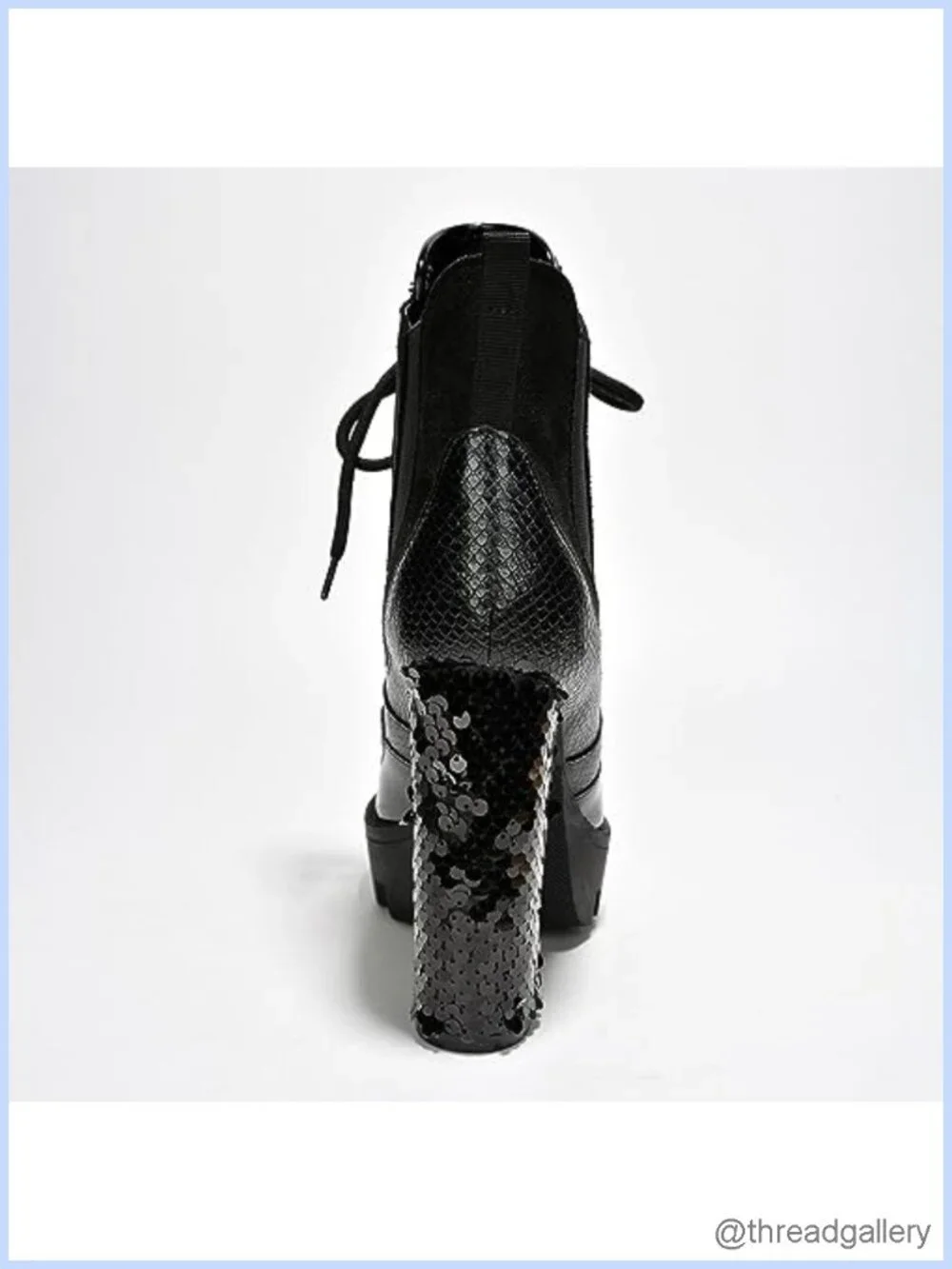 Sparkly Sequin Platform Chelsea Boots - Chunky Block Heel Ankle Boots